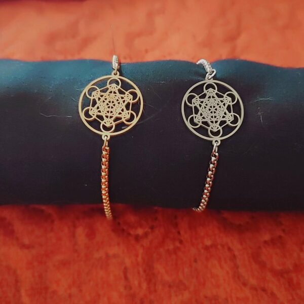 bracelet ou chaîne de pied metatron argent – Image 3