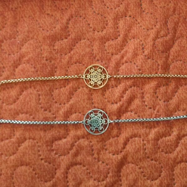 bracelet ou chaîne de pied metatron argent – Image 2