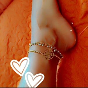 bracelet ou chaîne de pied metatron acier inoxydable or